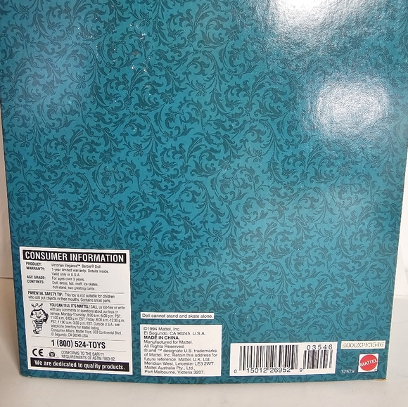 Barbie - 1994, First Series for Hallmark - Victorian Elegance Barbie - Picture 7 of 7